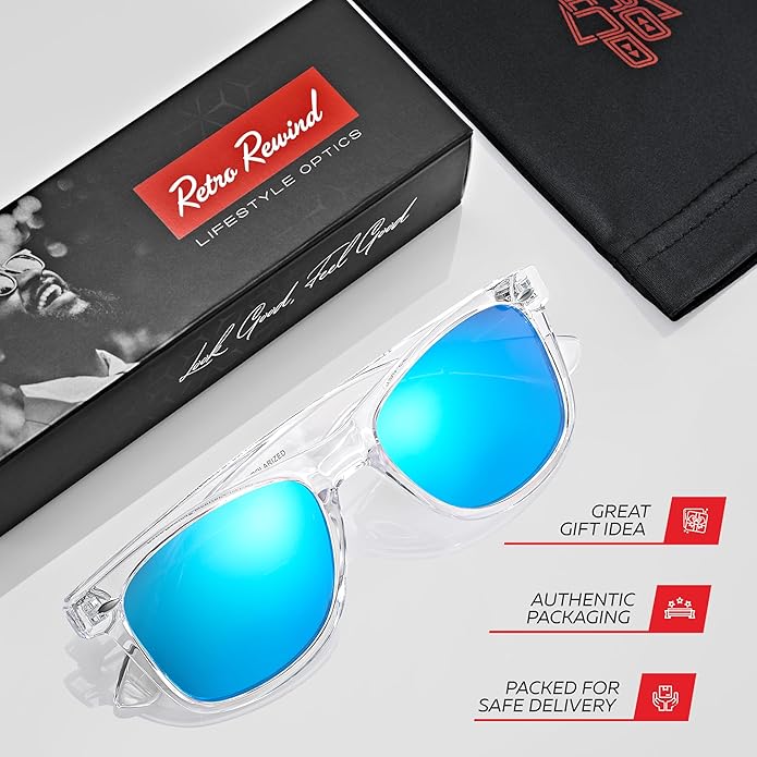 Retro Rewind Polarized Sunglasses for Men and Women - UV Protection Classic Sun Glasses