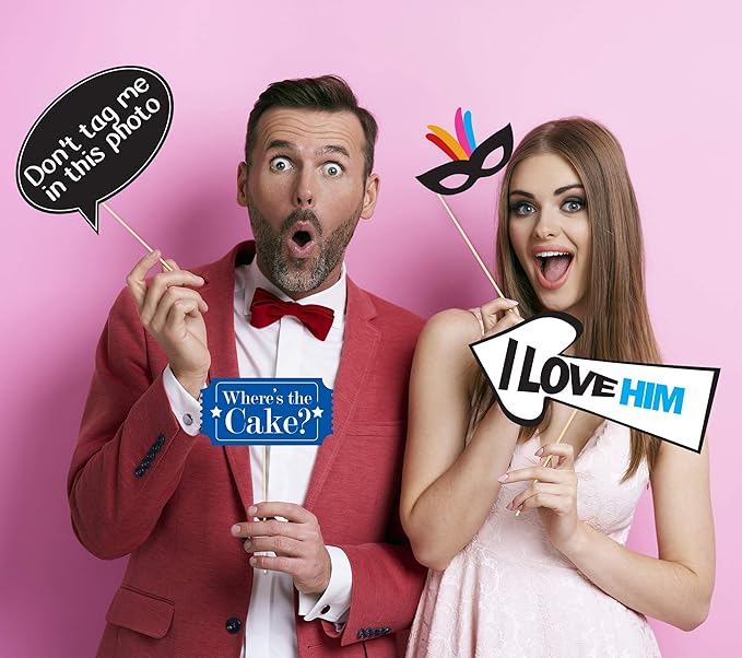 18th Birthday Photo Booth Party Props - 40 Pieces - Funny 18th Birthday Party Supplies, Decorations and Favors