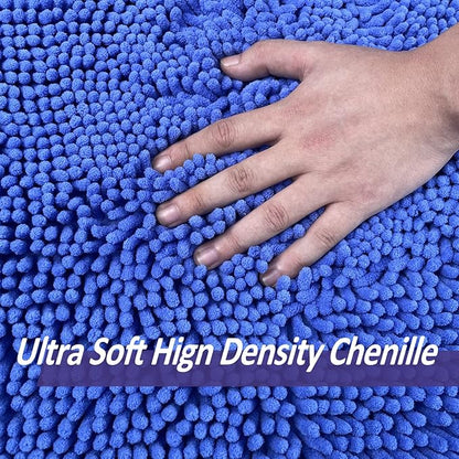 Blue Bath Mat - Super Soft Non-Slip, Machine Washable, Dries Quickly - Ultra Soft 3 Piece Bathroom Set