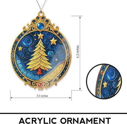 Christmas ornament 2025 - Vintage Christmas ornament - Acrylic xmas ornament - Art ornament - Christmas ornament 2025 - Suncatcher Effect window hanging - car hanging accessories