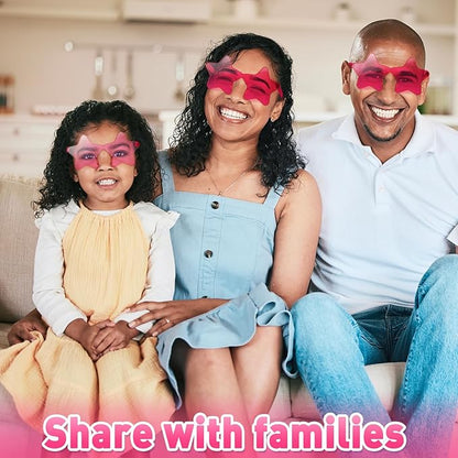 10/20/30/40 Pack Star Sunglasses Rimless Transparent Pentagram Shaped Sunglasses Bulk Party Favor Glasses for Women (20, Pink, Hot pink)