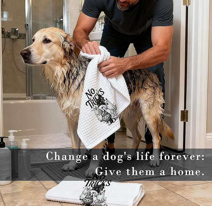 Halloween Decor Towels, Spooky Halloween Decor, Ghost Pumpkin Dog Dish Tea Towels for Kitchen Decor, Haunted House Themed Decorative Hand Towels for Bathrooms, 16x24 Inch