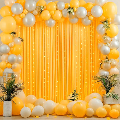 Marigold Backdrop Curtain for Parties Wrinkle Free Orange Photo Curtains Backdrop Drapes Fabric Decoration for Wedding Birthday Party Baby Shower 5ft x 7ft,2 Panels