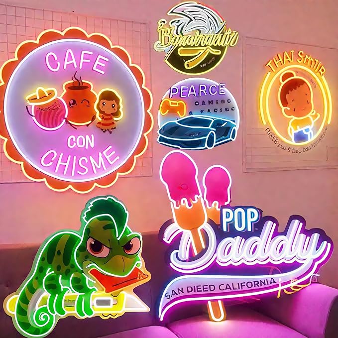 Custom Logo Neon Sign, Personalized UV Printed LED Neon Signs, Custom Neon Sign for Business, Office Bar Salon Shop Company Logo Wedding Decor