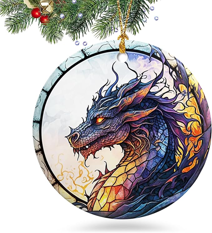 Dragon Christmas Ornament 2025 Christmas Ornament Holidays Ornaments Christmas Tree Ornaments Hanging Accessories Navidad decoracion Xmas Dragon Lovers Gifts Ideas for Indoor Outdoor Decor
