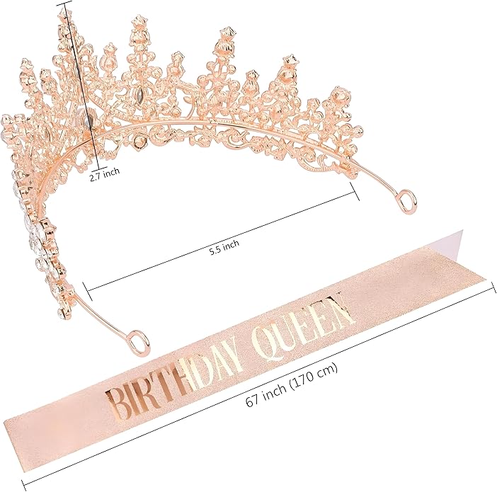 Crystal Tiara Crown for Women, Rhinestone Queen Headband Wedding Bridal Hair Accessories, Princess Crown for Birthday Prom Quinceañera Party Pageant Halloween Cosplay