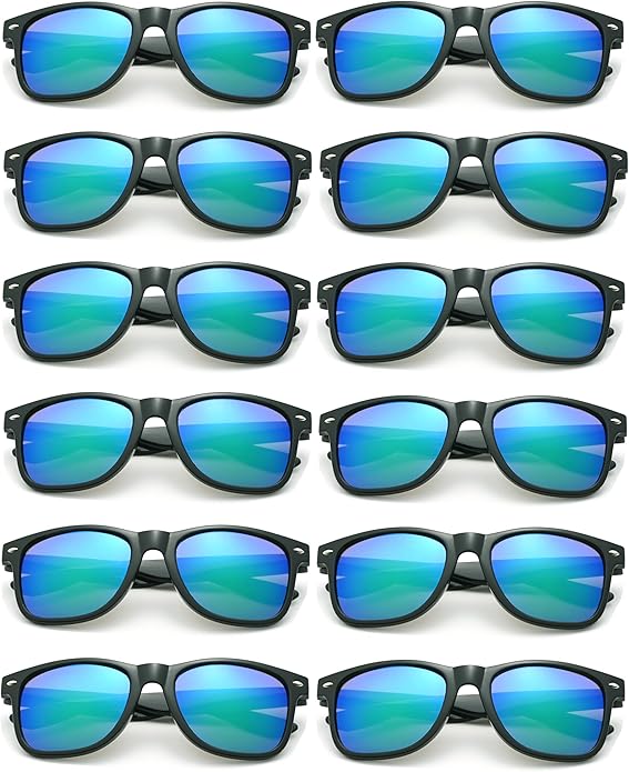 Eyegla 8/12/18 Pack Neon Sunglasses Bulk Colorful Multipack Party Sunglasses Retro Glasses Party Favor for Adult Men Women