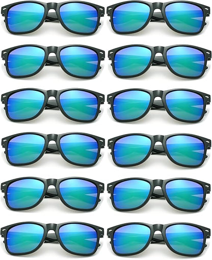 Eyegla 8/12/18 Pack Neon Sunglasses Bulk Colorful Multipack Party Sunglasses Retro Glasses Party Favor for Adult Men Women
