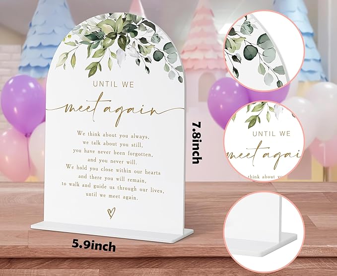 Wedding Memorial Sign, Greenery Gold Bridal Shower Decorations, Memorial Table Sign, Wedding Signs for Ceremony and Reception, Engagement Party Desk Decorations, Wedding Table Acrylic Decor - 40