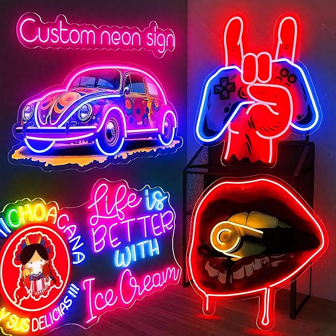 Custom Logo Neon Sign, Personalized UV Printed LED Neon Signs, Custom Neon Sign for Business, Office Bar Salon Shop Company Logo Wedding Decor