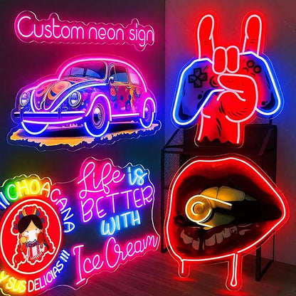 Custom Logo Neon Sign, Personalized UV Printed LED Neon Signs, Custom Neon Sign for Business, Office Bar Salon Shop Company Logo Wedding Decor