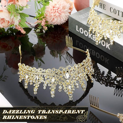 Tiaras and Crowns for Women Princess Crystal Tiara Crown with Comb Rhinestone Hair Accessories