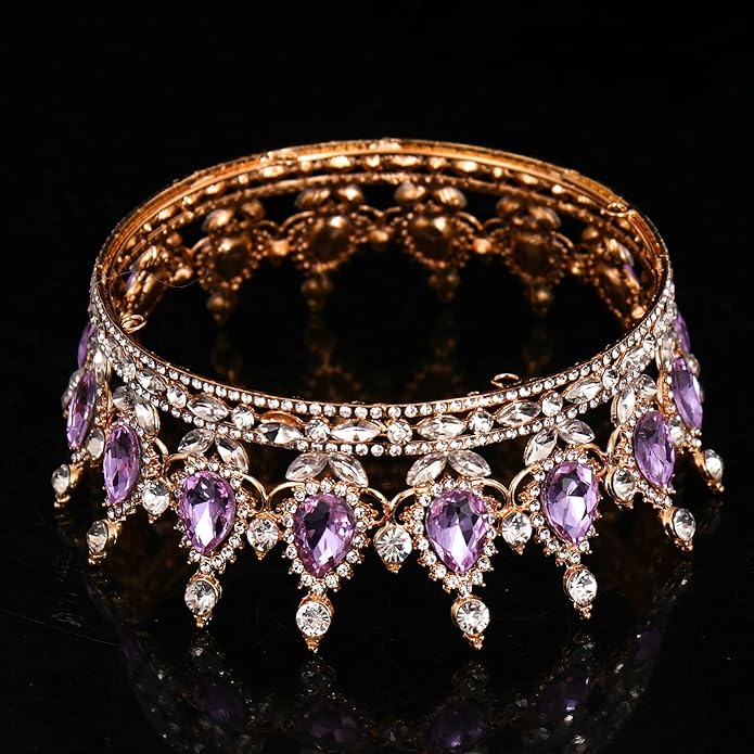 FORSEVEN Queen Crown Rhinestone Wedding Crowns and Tiaras for Women Costume Party Hair Accessories Princess Birthday Crown Crystal Bridal Crown Christmas Decorations Headband
