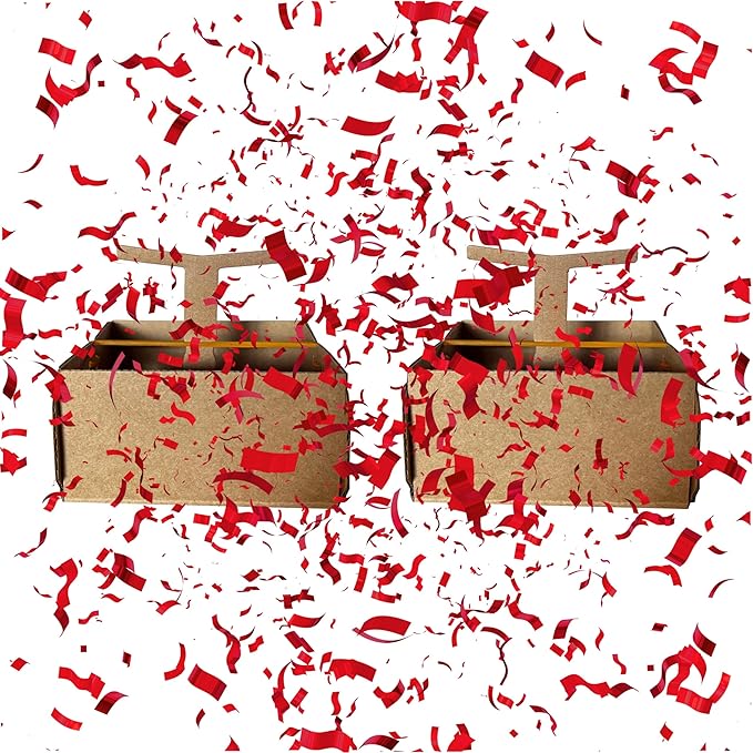 Razzle-Dazzle, Confetti Explosion Gift Box Insert 3pk Gold (DIY). Show Them How Much You Cherish Them With Our Exploding Surprise Confetti Add-On. (Red: 2 Pack)