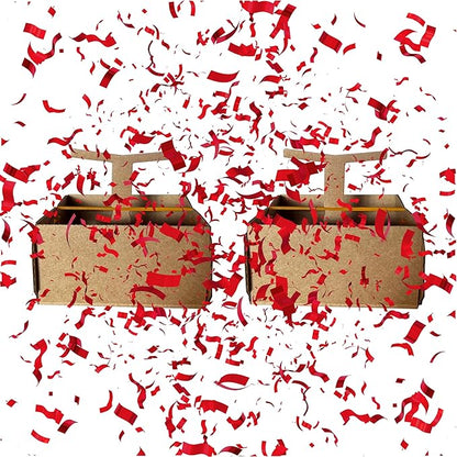 Razzle-Dazzle, Confetti Explosion Gift Box Insert 3pk Gold (DIY). Show Them How Much You Cherish Them With Our Exploding Surprise Confetti Add-On. (Red: 2 Pack)