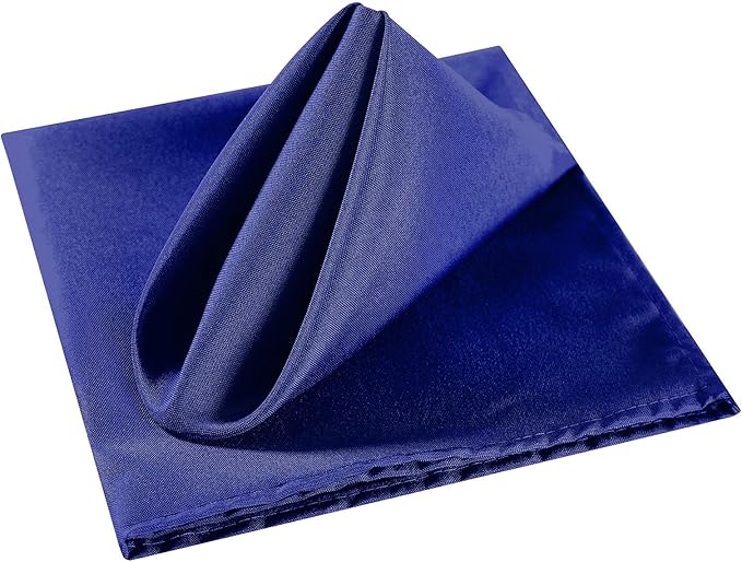 Cloth Napkins 20x20 inch Washable Polyester Dinner Napkins Soft Table Napkins for Wedding Party Dining Banquet(Royal Blue,50PCS)