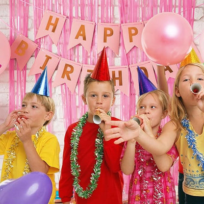 10 Pack Pastel Pink Party Backdrop Decorations Tinsel Curtains Foil Fringe Birthday Decorations Photo Booth Streamer Backdrop Bachelorette Graduation Party Decorations