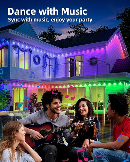 Permanent Outdoor Lights, 111ft with 72 RGBIC LED Light with App Control, Waterproof Permanent Christmas Lights for Outside Roofline Decor, Garden Decor, House,Party, Holiday Xmas Decoration