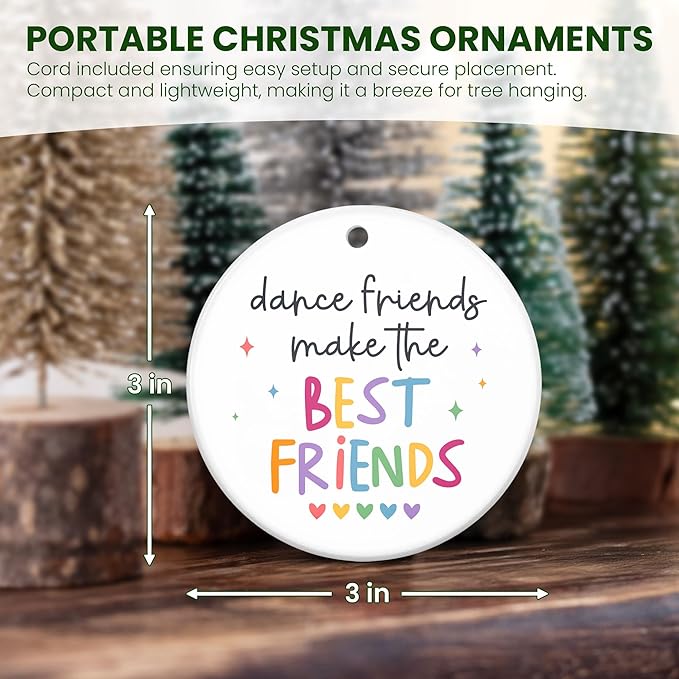 FLAGWIX Christmas Dance Ornament Decorations - Ceramic Christmas Ornaments 2025 for Tree Decorations - Dance Gifts for Teen Girls, Dancer Gifts for Girls Her Women, Gift for Friend Woman Teacher