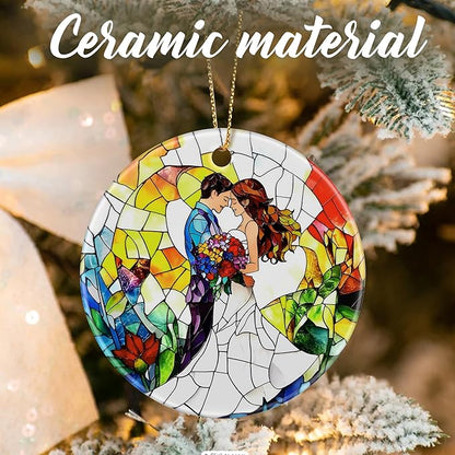 Couple Wedding Ornament, Christmas Ornaments: Christmas Tree Decorations, Holiday Decor, Stocking Stuffers, Gift Ideas, Wedding Gift, Gifts for Couple & Gifts for Newlywed