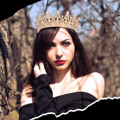 10 Pieces Crown Tiara for Women Crystal Headband with Comb Princess Rhinestone Queen Crown Bridal Hair Accessories Jewelry for Women Prom Birthday Party Wedding Gifts(Gold)