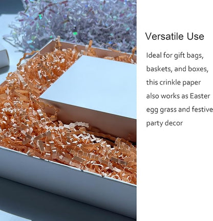 2 LB Champagne Crinkle Cut Paper Shredded Filler for Gift Baskets Easter Grass Party Favors stuffers