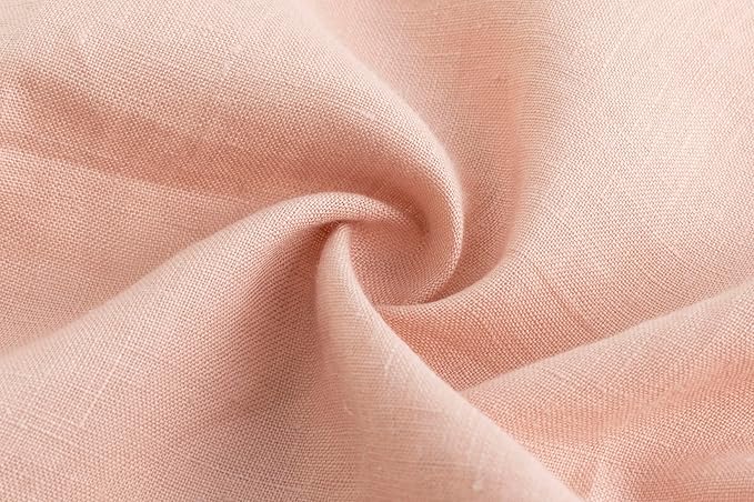 100% Linen Napkins Set of 4 - Dust Pink Cloth Dinner Napkins, Embroidered, Washable and Reusable, Elegant Table Decor for Dinner Parties & Special Occasions, 17.7 x 17.7 Inch