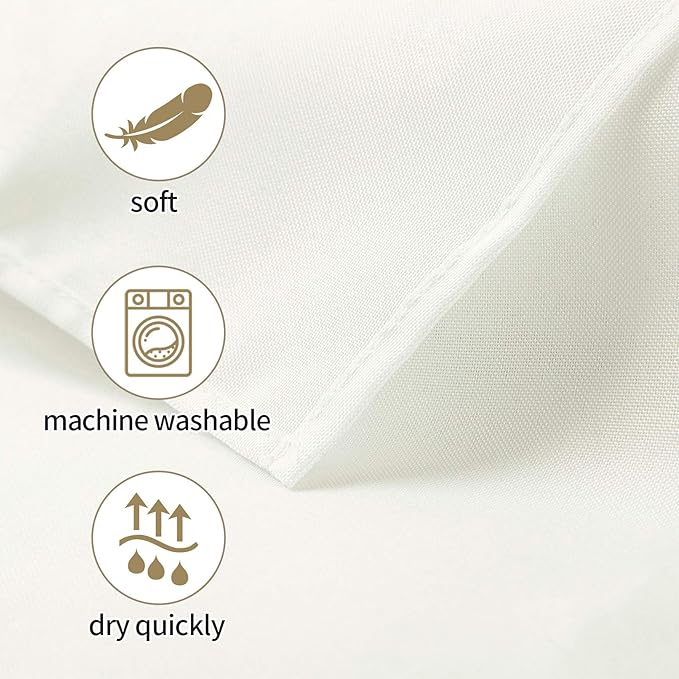 50pcs Polyester Cloth Napkins - 20 x 20 inch Ivory Dinner Washable Napkins with Hemmed Edges for Restaurant/Wedding/Hotel(50,Ivory)