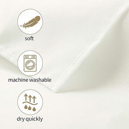50pcs Polyester Cloth Napkins - 20 x 20 inch Ivory Dinner Washable Napkins with Hemmed Edges for Restaurant/Wedding/Hotel(50,Ivory)