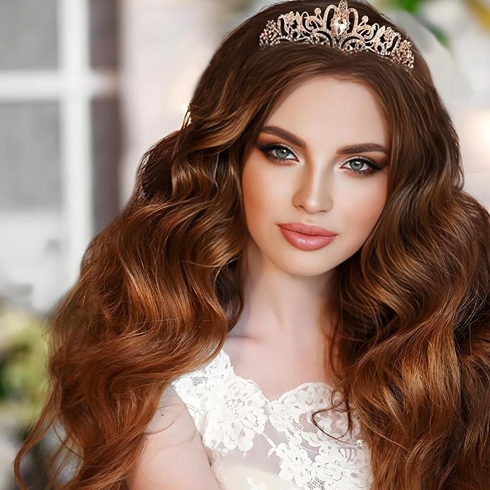 Princess Crown for Women, Crystal Queen Tiaras for Girls Bridal Hair Accessories Gifts for Birthday Wedding Prom, Bridal Party, Pageant, Halloween Christmas Costume