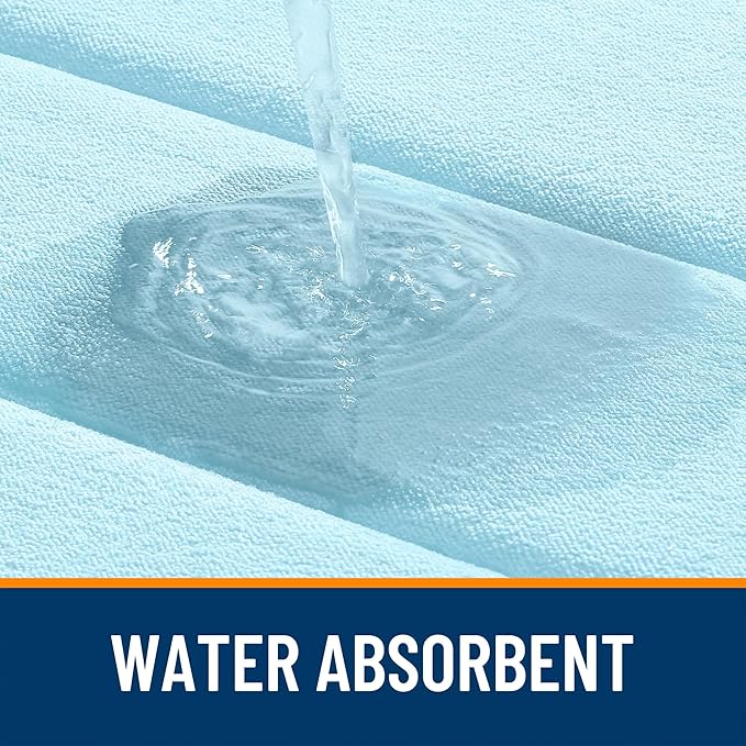 OLANLY Memory Foam Long Bathroom Rugs Runner 47x20, Super Soft Absorbent Bath Mat, Quick Dry, Machine Washable Shower Floor Rugs, Bathmat Carpet, Bathroom Home Decor Accessories, Sky Blue