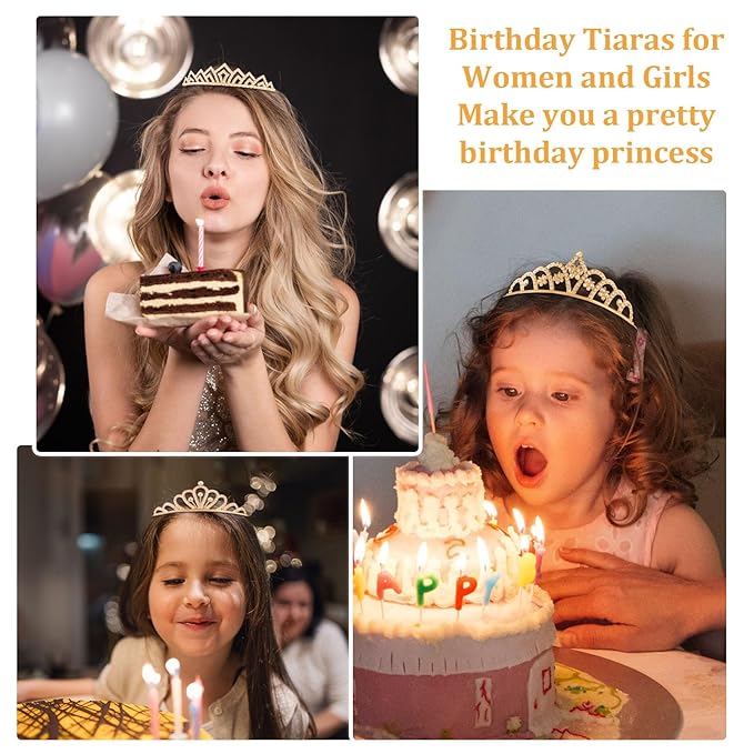 10 Pcs Gold Tiaras Crowns Headbands for Women Girls Princess Tiara Bulk Crown Rapunzel Crown for Wedding Birthday Crystal Tiara for Prom, Bride, Pageant, Halloween