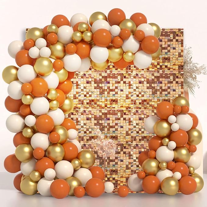 48 PCS Champagne Shimmer Wall Backdrop, Laser Square Sequin Photo Backdrops Panel, Glitter Wall Background for Birthdays, Weddings, Halloween, Engagements, Disco Bachelorette Party Decoration (6x8FT)