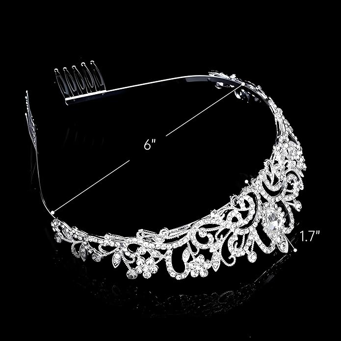 Princess Crown for Women, Crystal Queen Tiaras for Girls Bridal Hair Accessories Gifts for Birthday Wedding Prom, Bridal Party, Pageant, Halloween Christmas Costume