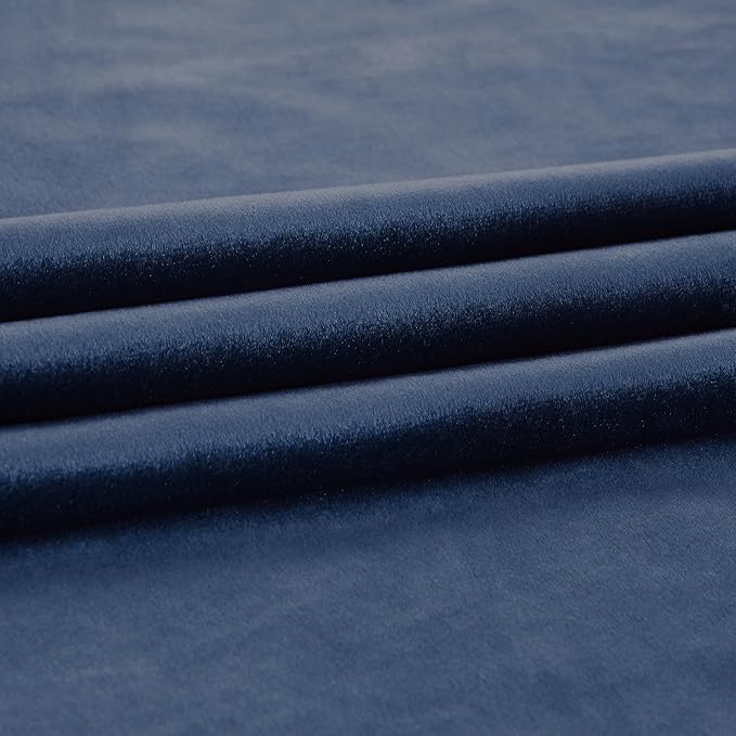 PRIMROSE Navy Blue Velvet Curtains 108 inch Long for Living Room,Set of 2 Panels Blackout Rod Pocket Back Tab Window Treatment Room Darkening Heavy Decorative Curtains Drapes for Bedroom