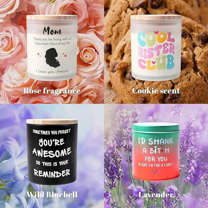 Wild Bluebell Scented Soy Candles Non Toxic - Fall Decor Aromatherapy Candle | Luxury Fragrance Oil | 50-Hour Burn Time | Eco Lead-Free Wick | for Home Birthday Christmas Gifts for Women Mom