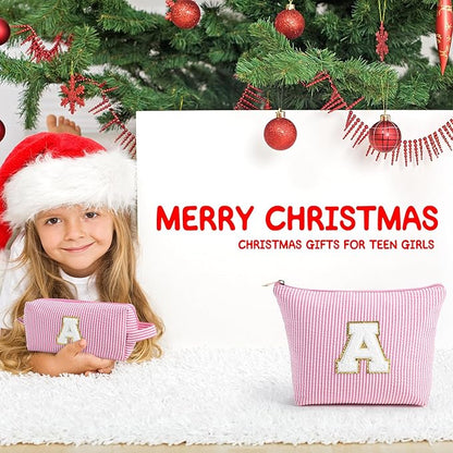 YOOLIFE Personalized Friend Birthday Gifts - 2 Pieces Makeup Bag Cosmetic Bags for Women Travel Makeup Bag Make up Bag with Small Makeup Bag Wedding Bridesmaid Gifts Teacher Gifts for Women Letter H