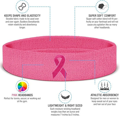 Suddora Workout Headband for Men and Women, Moisture-Wicking Athletic Sweatband, Lightweight Cotton Terry Cloth Bands for Basketball, Tennis, Football, Gym, Running, Cosplay & Costumes