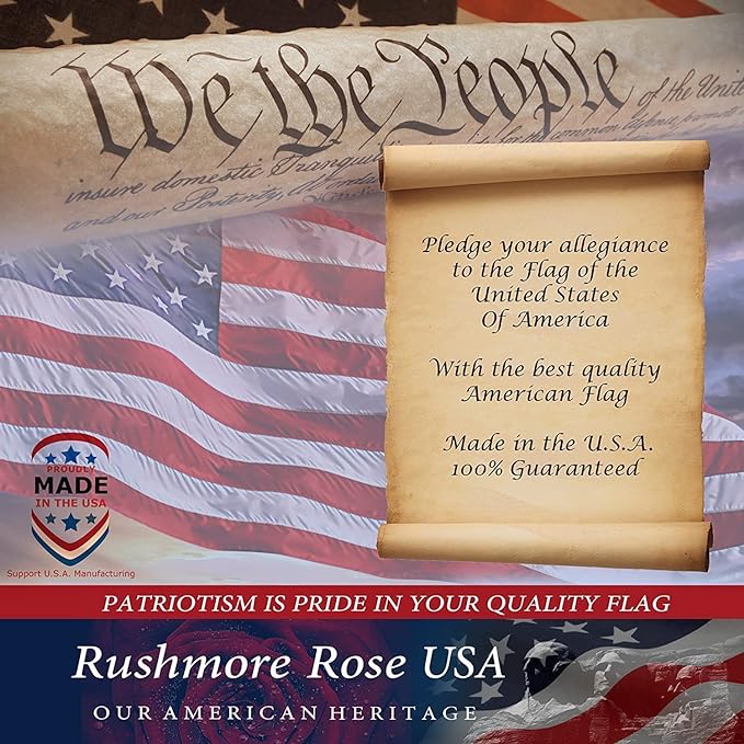 2.5x4 American Flags for Outside | American Flag Made in USA Heavy Duty American Flags for Outside 2.5x4 with Embroidered Stars and Sewn Stripes American High Wind- All Weather US