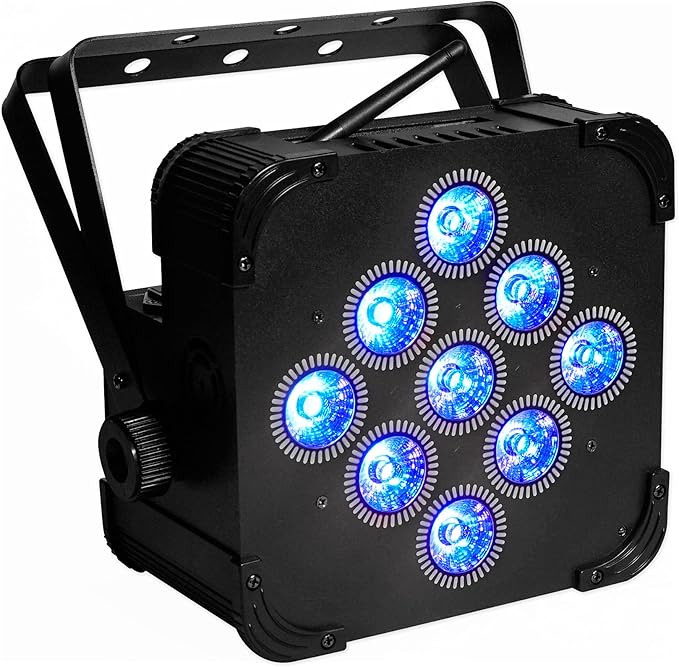 Rockville Best Pack 60 (6) Black 54W Battery Wash Lights, RGBWA+UV, Wireless DMX, Charging Case, Long-Life Battery, LCD Display, for DJs and Events