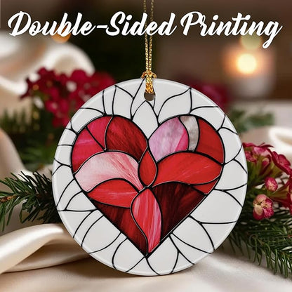 Valentine Heart Ornament, Christmas Ornaments: Christmas Tree Decorations, Holiday Decor, Stocking Stuffers, Gift Ideas, Valentine's Day Gift, Romantic Gifts for Girlfriend, Love Gifts for Wife