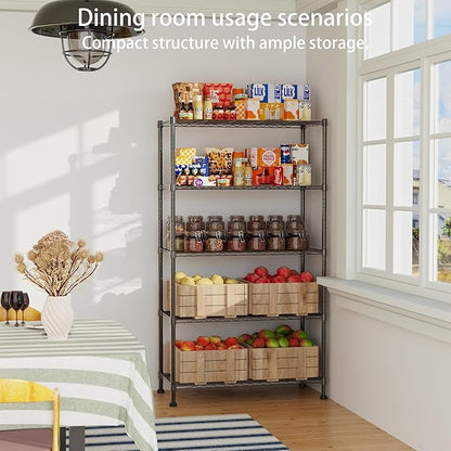 REGILLER 5-Wire Shelving Metal Storage Rack Adjustable Shelves,17.7" D×35.4" W×72.3" H Standing Storage Shelf Units for Laundry Bathroom Kitchen Pantry Closet
