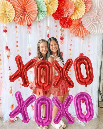 Red XOXO Balloons Pink XOXO Balloons Valentines Day Decorations for for Valentines Day Bridal Shower Wedding Romantic Special Night Party Supplies Decorations