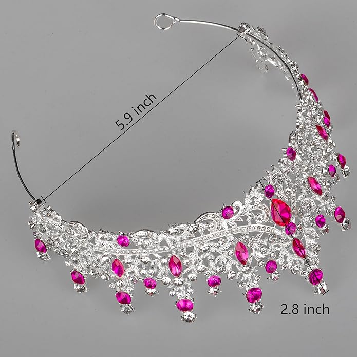 Tiaras and Crowns for Women Crystal Princess Tiaras Rhinestone Queen Crowns For Wedding Bridal Birthday Prom Pageant Party (Tiara 100)