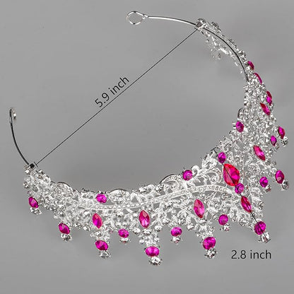 Tiaras and Crowns for Women Crystal Princess Tiaras Rhinestone Queen Crowns For Wedding Bridal Birthday Prom Pageant Party (Tiara 100)