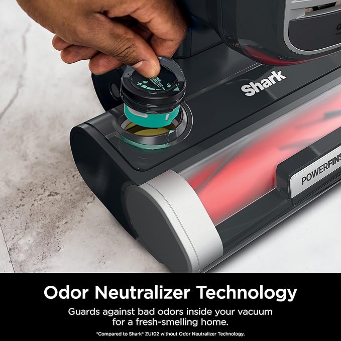 Shark ZU102 Rotator Pet Upright Vacuum with PowerFins HairPro & Odor Neutralizer Technology, Charcoal, 2.9 L Dust Cup