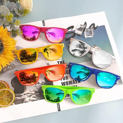 Pibupibu Neon Colors Party Favor Supplies Unisex Sunglasses Pack of 8