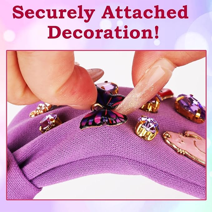 Music Headbands for Women, Singer Fans Gift Guitar Red Lip Rhinestone Wide Jeweled Knotted Headband, Crystal Beaded Jeweled Knot Embellished Headband Hair Accessories Concert Birthday Gift - Purple