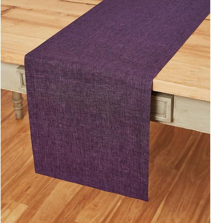 Solino Home Linen Table Runner 72 Inches Long - Athena, 100% Pure Linen Grape Dining Table Runner 14 x 72 Inch for Fall, Autumn, Winter, Holiday, Christmas, New Year