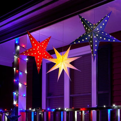 TW SHINE 4th of July String Lights, 200 LED 66 FT Independence Day Light, Waterproof Red White and Blue Christmas Lights with 8 Modes Plug in Patriotic Decorations for Indoor Outdoor Decor